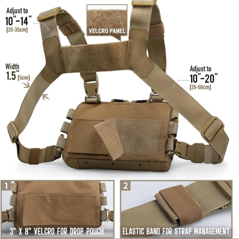 Modularer Bushcraft Chest Rig – Kompakte Survival Weste mit Hauptfach, PALS-Lasercut & EDC-Organisation