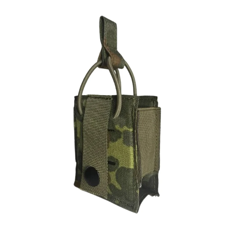 Kompakte Funkgerät-/Zubehörtasche MOLLE – handgefertigt im Harz – 5-Farben-Flecktarn