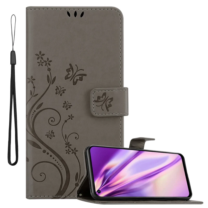 Cadorabo Hülle kompatibel mit Realme 8i / Narzo 50 4G Schutzhülle im Blumen Design mit Magnetverschluss, Standfunktion und Kartenfächern