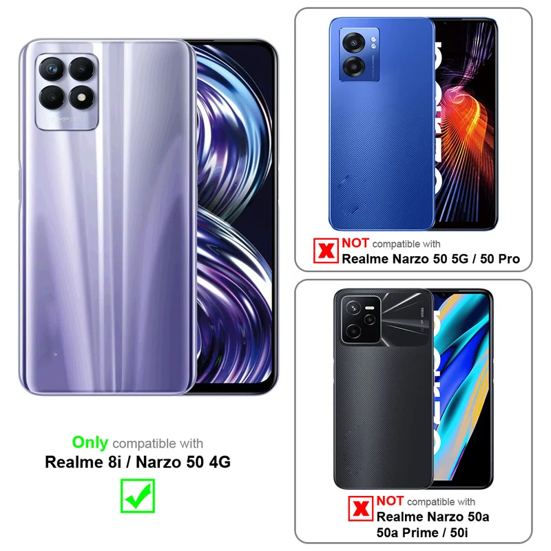Cadorabo Hülle kompatibel mit Realme 8i / Narzo 50 4G Schutzhülle im Blumen Design mit Magnetverschluss, Standfunktion und Kartenfächern