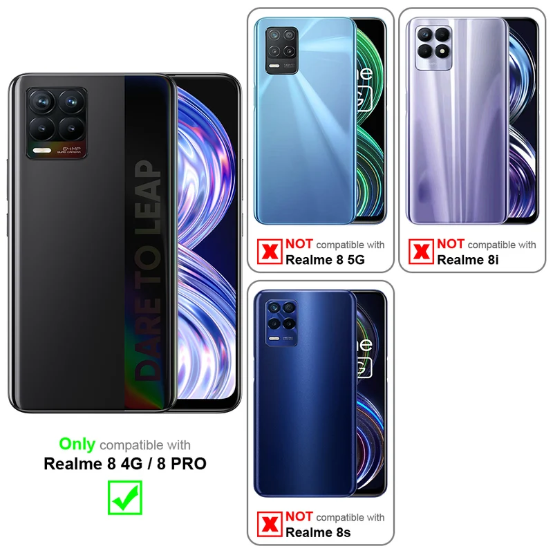Cadorabo Hülle kompatibel mit Realme 8 4G / 8 PRO Schutzhülle im Blumen Design mit Magnetverschluss, Standfunktion und Kartenfächern