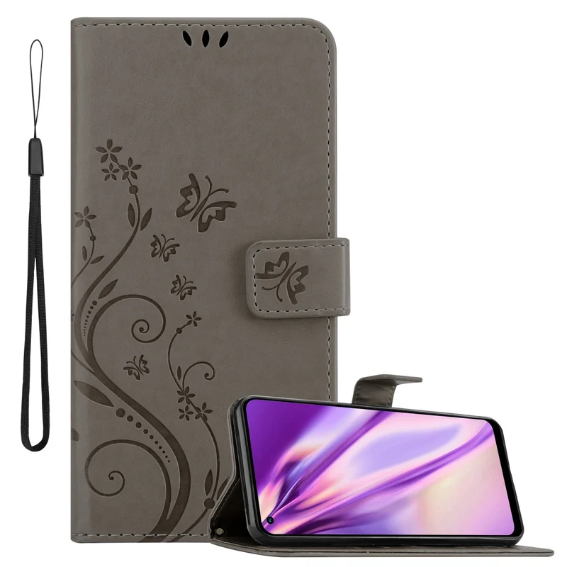 Cadorabo Hülle kompatibel mit Realme 7 5G Schutzhülle im Blumen Design mit Magnetverschluss, Standfunktion und Kartenfächern