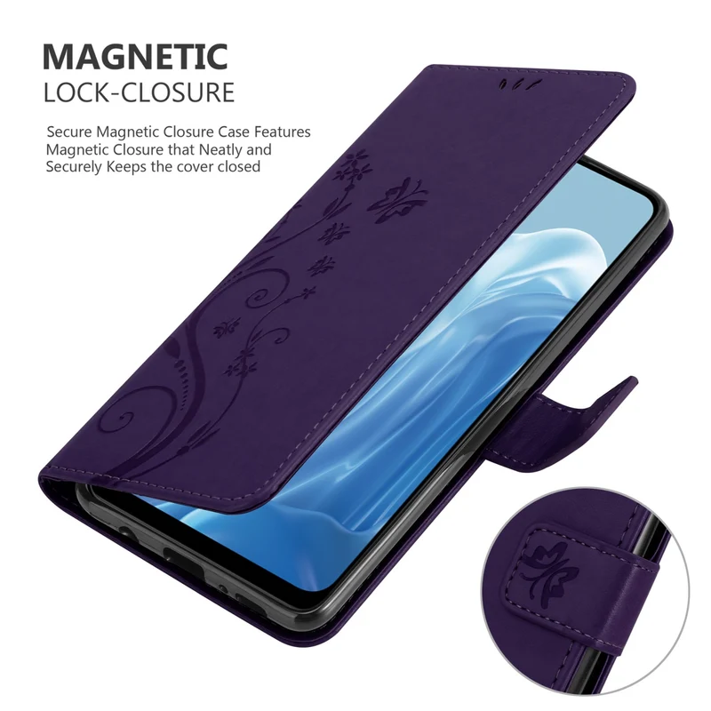 Cadorabo Hülle kompatibel mit Realme 7 5G Schutzhülle im Blumen Design mit Magnetverschluss, Standfunktion und Kartenfächern