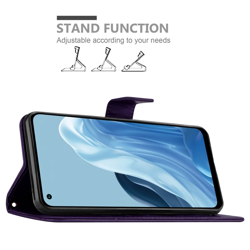 Cadorabo Hülle kompatibel mit Realme 7 5G Schutzhülle im Blumen Design mit Magnetverschluss, Standfunktion und Kartenfächern