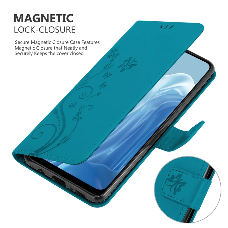 Cadorabo Hülle kompatibel mit Realme 7 5G Schutzhülle im Blumen Design mit Magnetverschluss, Standfunktion und Kartenfächern