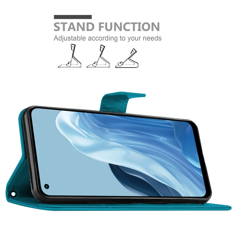 Cadorabo Hülle kompatibel mit Realme 7 5G Schutzhülle im Blumen Design mit Magnetverschluss, Standfunktion und Kartenfächern