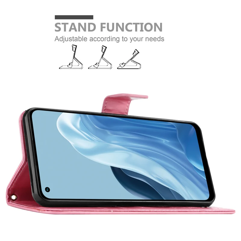 Cadorabo Hülle kompatibel mit Realme 7 5G Schutzhülle im Blumen Design mit Magnetverschluss, Standfunktion und Kartenfächern