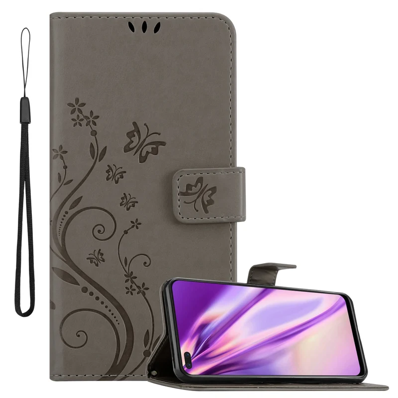 Cadorabo Hülle kompatibel mit Realme 6 PRO Schutzhülle im Blumen Design mit Magnetverschluss, Standfunktion und Kartenfächern