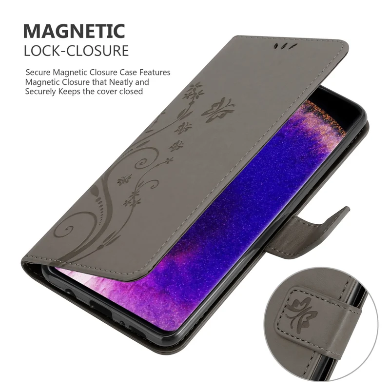 Cadorabo Hülle kompatibel mit Oppo FIND X5 PRO Schutzhülle im Blumen Design mit Magnetverschluss, Standfunktion und Kartenfächern