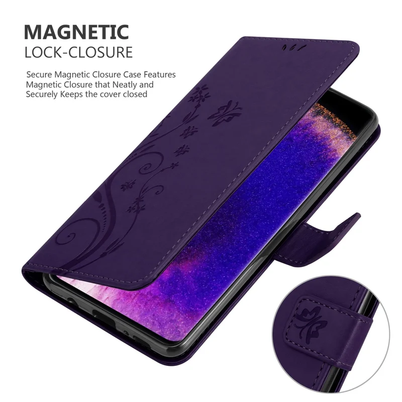Cadorabo Hülle kompatibel mit Oppo FIND X5 PRO Schutzhülle im Blumen Design mit Magnetverschluss, Standfunktion und Kartenfächern