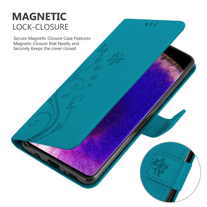 Cadorabo Hülle kompatibel mit Oppo FIND X5 PRO Schutzhülle im Blumen Design mit Magnetverschluss, Standfunktion und Kartenfächern