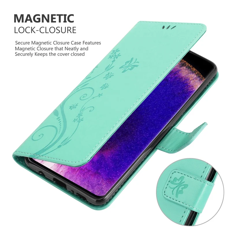 Cadorabo Hülle kompatibel mit Oppo FIND X5 PRO Schutzhülle im Blumen Design mit Magnetverschluss, Standfunktion und Kartenfächern