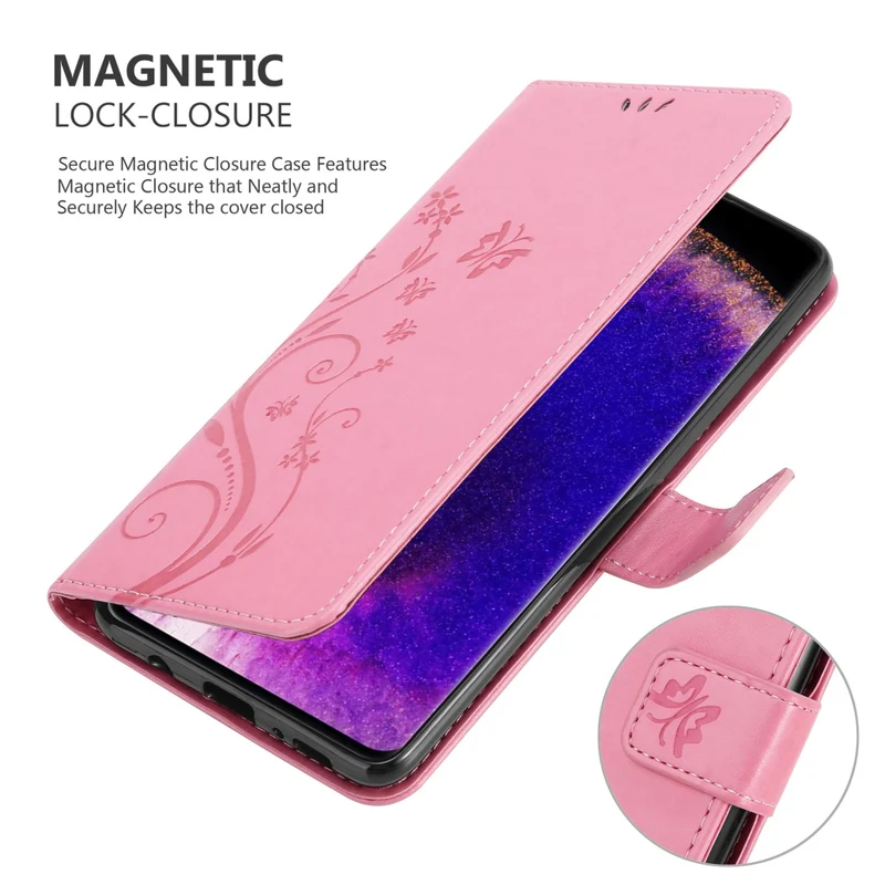 Cadorabo Hülle kompatibel mit Oppo FIND X5 PRO Schutzhülle im Blumen Design mit Magnetverschluss, Standfunktion und Kartenfächern