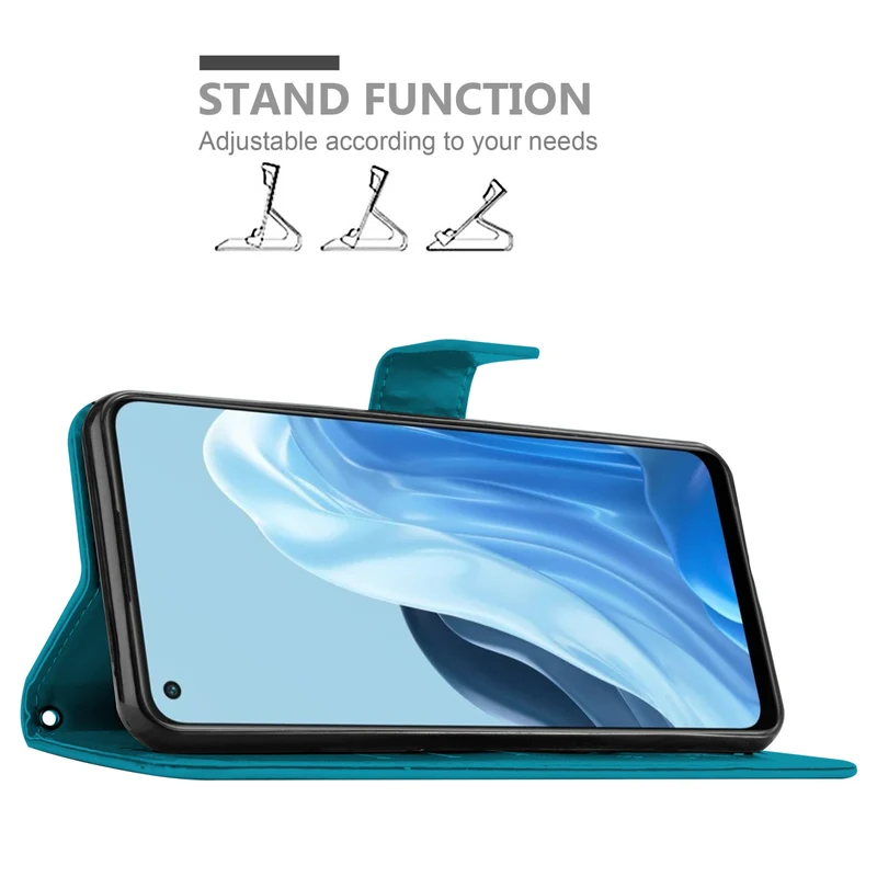 Cadorabo Hülle kompatibel mit Oppo FIND X5 LITE / Reno7 5G Schutzhülle im Blumen Design mit Magnetverschluss, Standfunktion und Kartenfächern