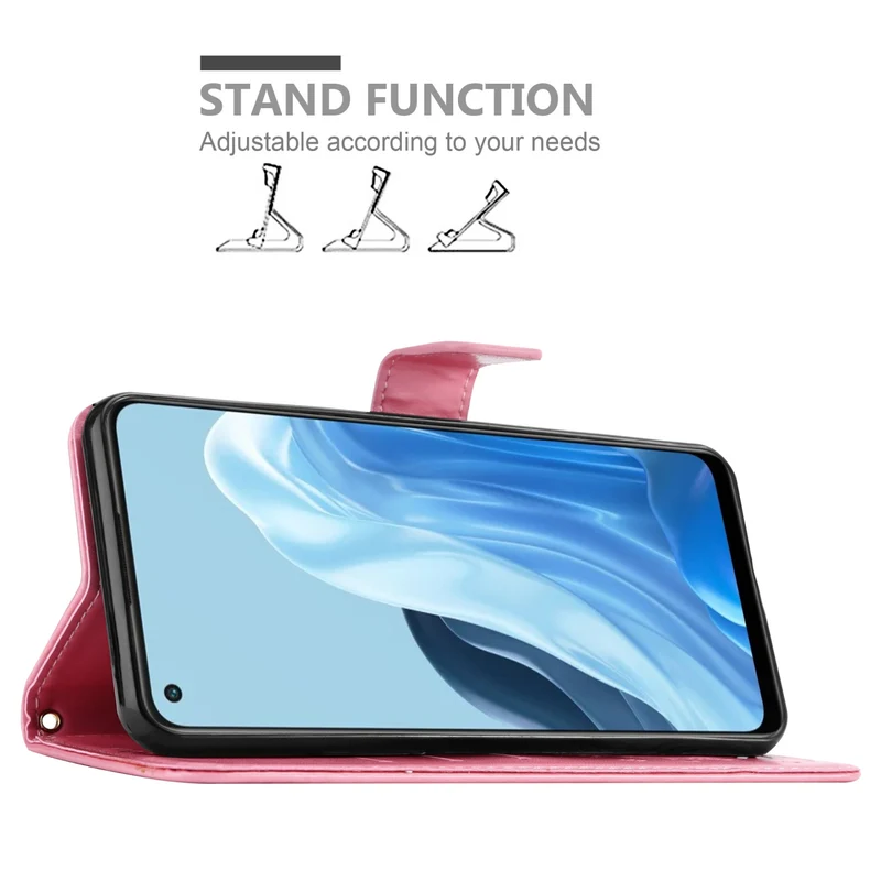 Cadorabo Hülle kompatibel mit Oppo FIND X5 LITE / Reno7 5G Schutzhülle im Blumen Design mit Magnetverschluss, Standfunktion und Kartenfächern