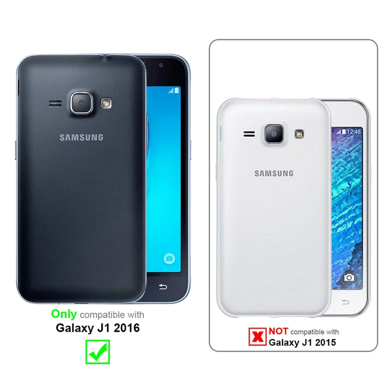 Cadorabo Handy Kette kompatibel mit Samsung Galaxy J1 2016 Silikon Schutzhülle mit Gold Ringen, Kordel Band und abnehmbarem Etui
