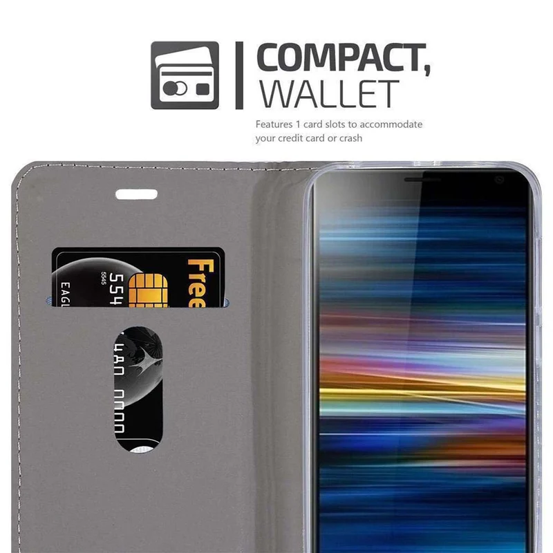 Cadorabo Hülle kompatibel mit Sony Xperia 10 / Xperia XA3 Schutzhülle mit Magnetverschluss, Standfunktion und Kartenfach