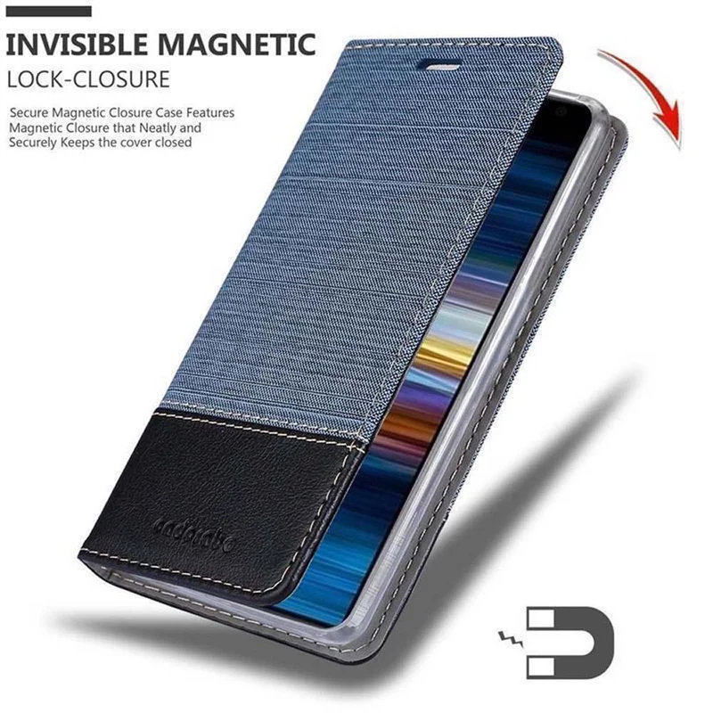 Cadorabo Hülle kompatibel mit Sony Xperia 10 / Xperia XA3 Schutzhülle mit Magnetverschluss, Standfunktion und Kartenfach