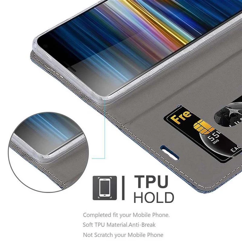 Cadorabo Hülle kompatibel mit Sony Xperia 10 / Xperia XA3 Schutzhülle mit Magnetverschluss, Standfunktion und Kartenfach