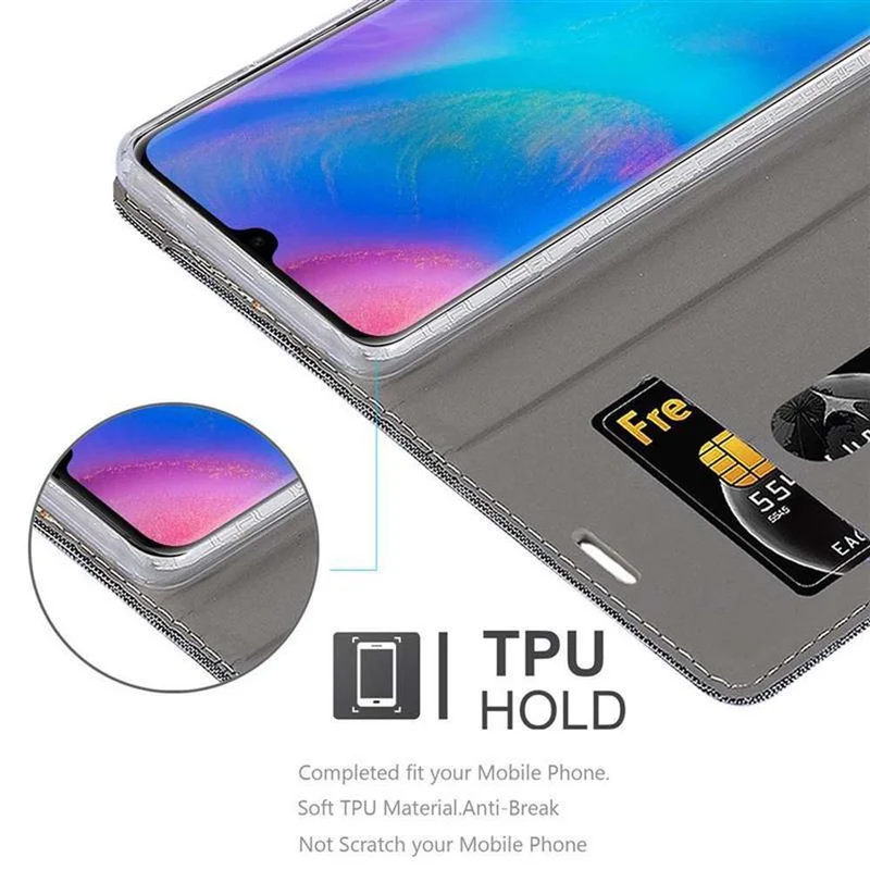 Cadorabo Hülle kompatibel mit Huawei P30 PRO Schutzhülle mit Magnetverschluss, Standfunktion und Kartenfach