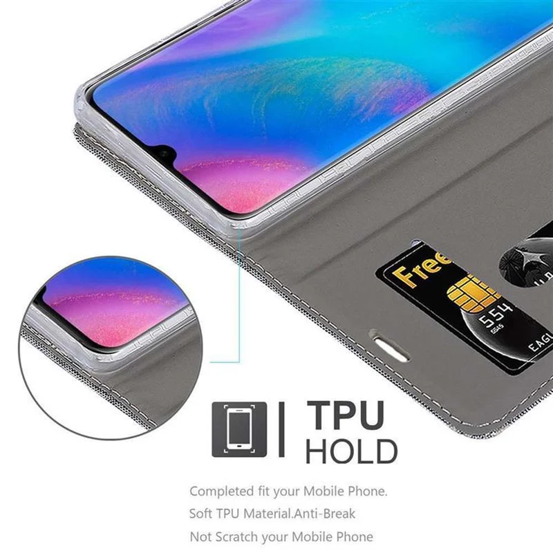 Cadorabo Hülle kompatibel mit Huawei P30 PRO Schutzhülle mit Magnetverschluss, Standfunktion und Kartenfach