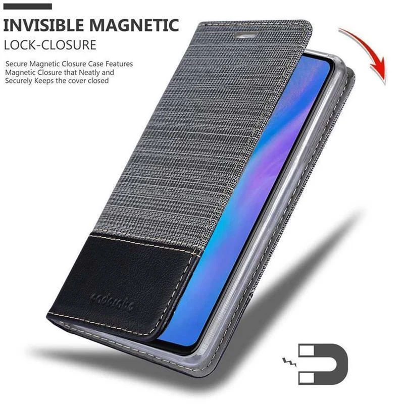 Cadorabo Hülle kompatibel mit Huawei P30 Schutzhülle mit Magnetverschluss, Standfunktion und Kartenfach