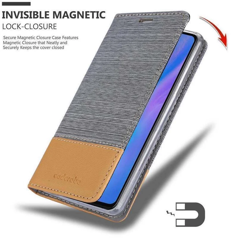 Cadorabo Hülle kompatibel mit Huawei P30 Schutzhülle mit Magnetverschluss, Standfunktion und Kartenfach