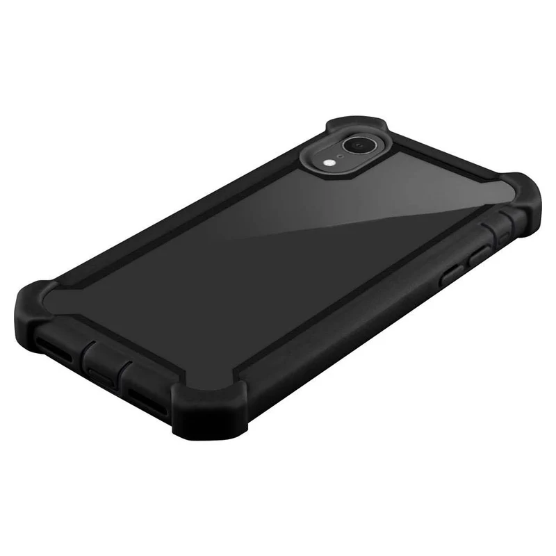 Cadorabo Hülle kompatibel mit Apple iPhone XR 2-in-1 Schutzhülle mit TPU Silikon-Rand und Acryl-Glas-Rücken