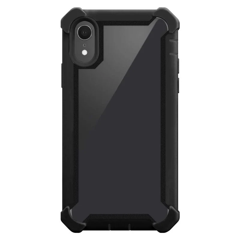 Cadorabo Hülle kompatibel mit Apple iPhone XR 2-in-1 Schutzhülle mit TPU Silikon-Rand und Acryl-Glas-Rücken