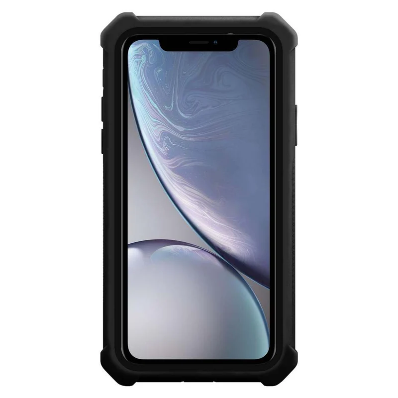 Cadorabo Hülle kompatibel mit Apple iPhone XR 2-in-1 Schutzhülle mit TPU Silikon-Rand und Acryl-Glas-Rücken