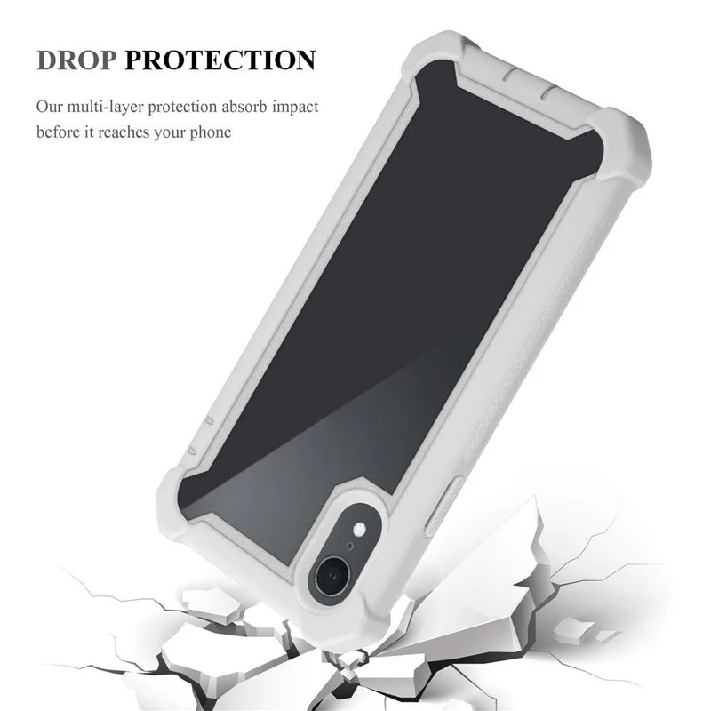 Cadorabo Hülle kompatibel mit Apple iPhone XR 2-in-1 Schutzhülle mit TPU Silikon-Rand und Acryl-Glas-Rücken