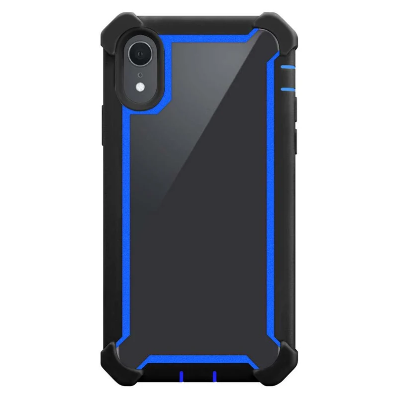 Cadorabo Hülle kompatibel mit Apple iPhone XR 2-in-1 Schutzhülle mit TPU Silikon-Rand und Acryl-Glas-Rücken