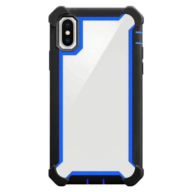 Cadorabo Hülle kompatibel mit Apple iPhone XS MAX 2-in-1 Schutzhülle mit TPU Silikon-Rand und Acryl-Glas-Rücken
