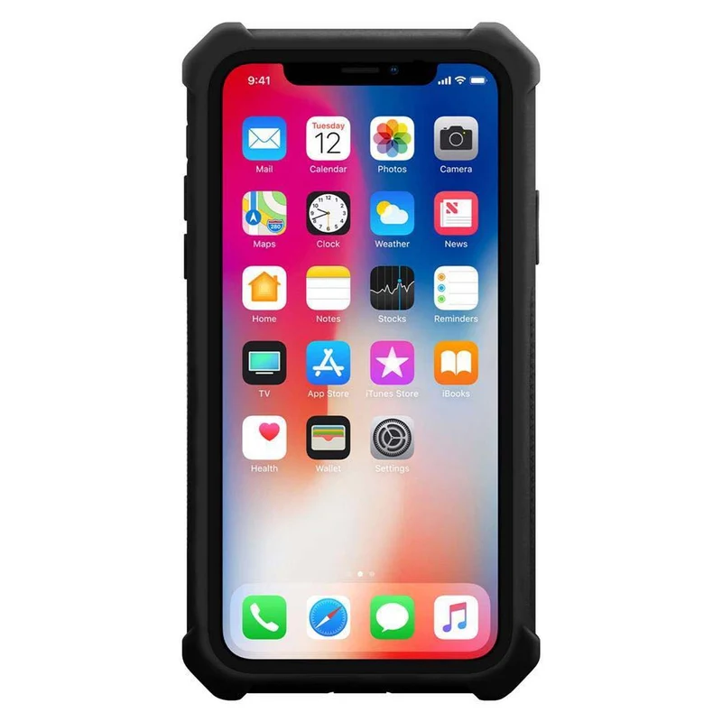 Cadorabo Hülle kompatibel mit Apple iPhone X / XS 2-in-1 Schutzhülle mit TPU Silikon-Rand und Acryl-Glas-Rücken