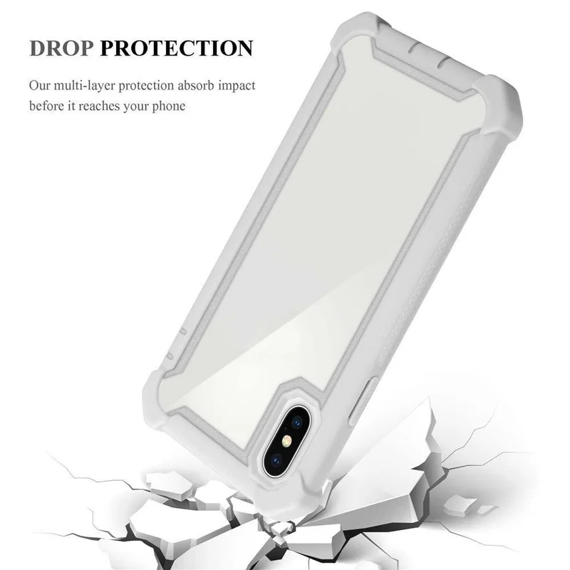 Cadorabo Hülle kompatibel mit Apple iPhone X / XS 2-in-1 Schutzhülle mit TPU Silikon-Rand und Acryl-Glas-Rücken