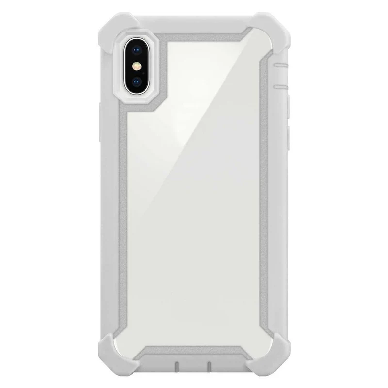 Cadorabo Hülle kompatibel mit Apple iPhone X / XS 2-in-1 Schutzhülle mit TPU Silikon-Rand und Acryl-Glas-Rücken