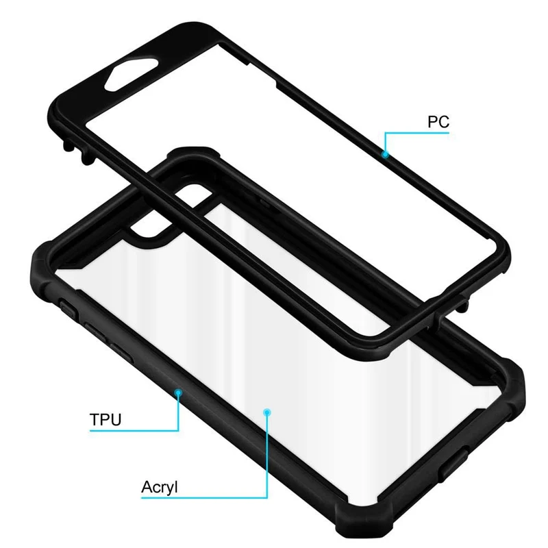 Cadorabo Hülle kompatibel mit Apple iPhone 7 PLUS / 7S PLUS / 8 PLUS 2-in-1 Schutzhülle mit TPU Silikon-Rand und Acryl-Glas-Rücken