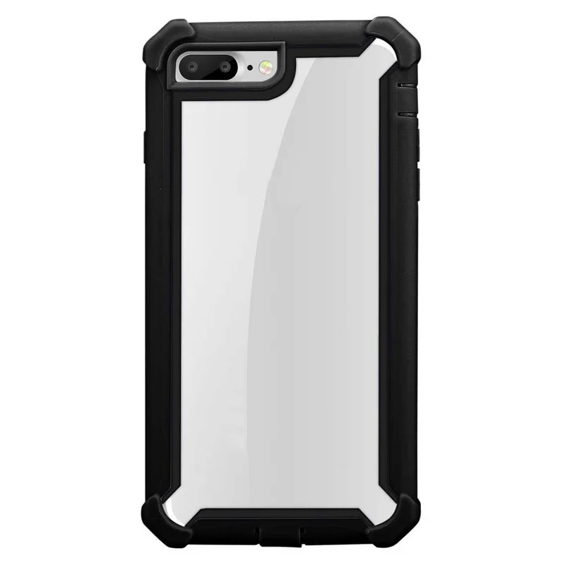 Cadorabo Hülle kompatibel mit Apple iPhone 7 PLUS / 7S PLUS / 8 PLUS 2-in-1 Schutzhülle mit TPU Silikon-Rand und Acryl-Glas-Rücken