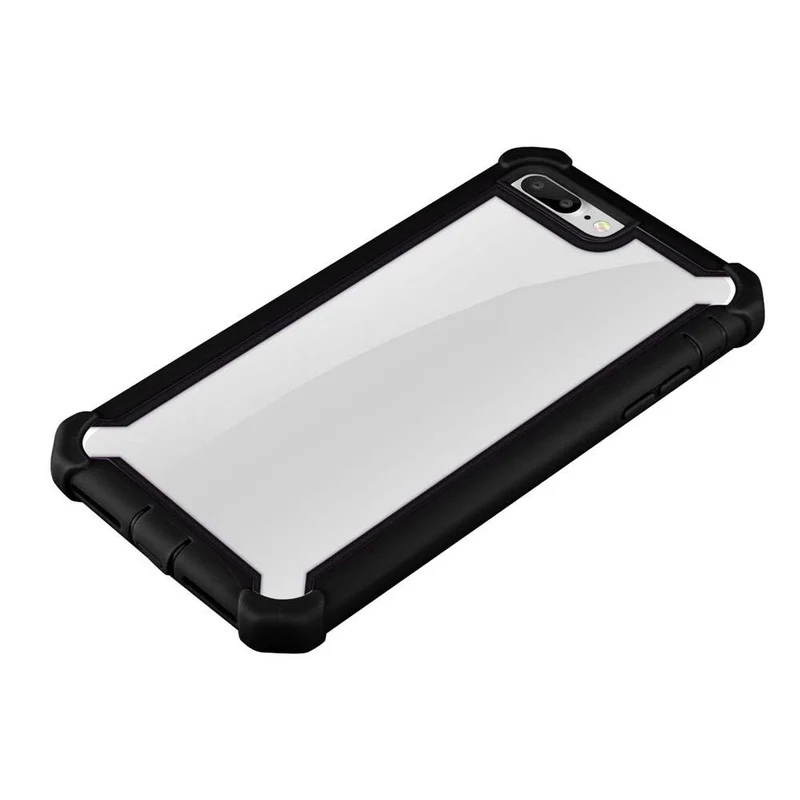 Cadorabo Hülle kompatibel mit Apple iPhone 7 PLUS / 7S PLUS / 8 PLUS 2-in-1 Schutzhülle mit TPU Silikon-Rand und Acryl-Glas-Rücken