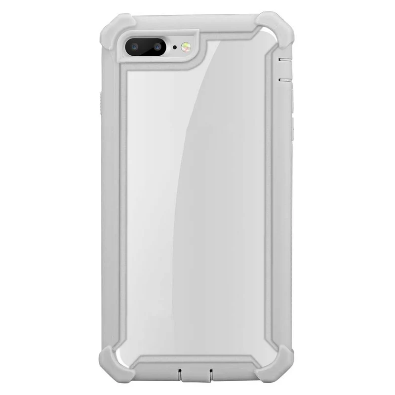 Cadorabo Hülle kompatibel mit Apple iPhone 7 PLUS / 7S PLUS / 8 PLUS 2-in-1 Schutzhülle mit TPU Silikon-Rand und Acryl-Glas-Rücken