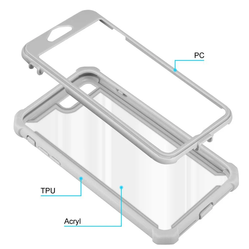 Cadorabo Hülle kompatibel mit Apple iPhone 7 PLUS / 7S PLUS / 8 PLUS 2-in-1 Schutzhülle mit TPU Silikon-Rand und Acryl-Glas-Rücken