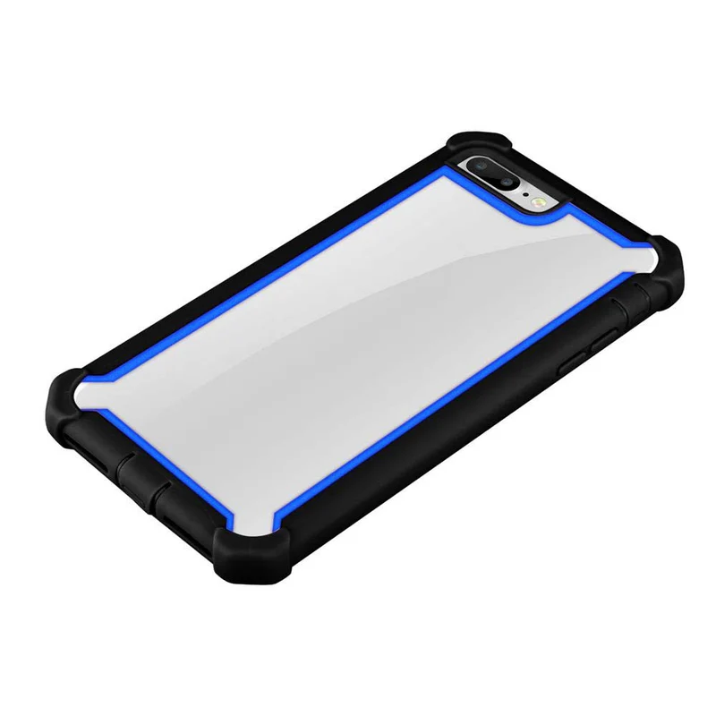 Cadorabo Hülle kompatibel mit Apple iPhone 7 PLUS / 7S PLUS / 8 PLUS 2-in-1 Schutzhülle mit TPU Silikon-Rand und Acryl-Glas-Rücken