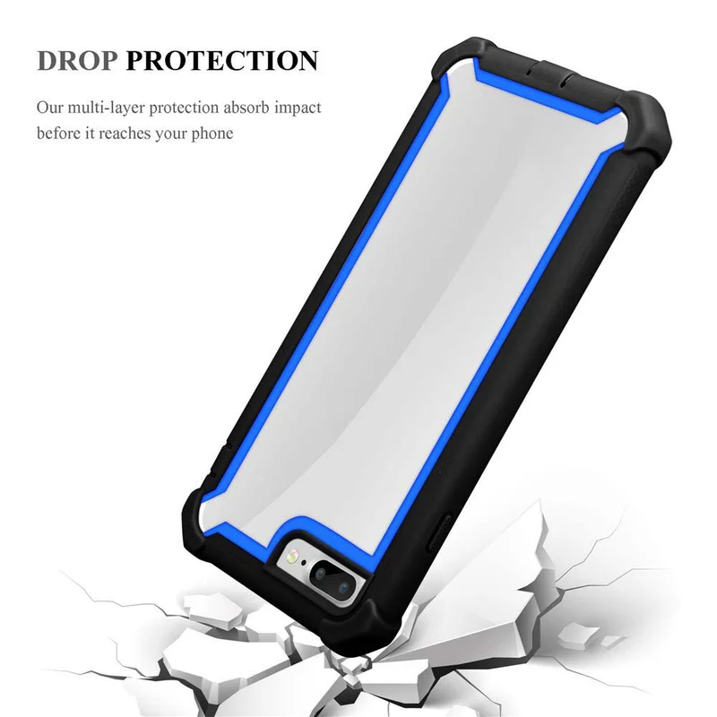 Cadorabo Hülle kompatibel mit Apple iPhone 7 PLUS / 7S PLUS / 8 PLUS 2-in-1 Schutzhülle mit TPU Silikon-Rand und Acryl-Glas-Rücken
