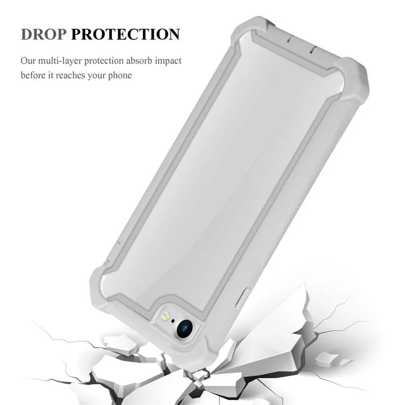 Cadorabo Hülle kompatibel mit Apple iPhone 7 / 7S / 8 / SE 2020 2-in-1 Schutzhülle mit TPU Silikon-Rand und Acryl-Glas-Rücken