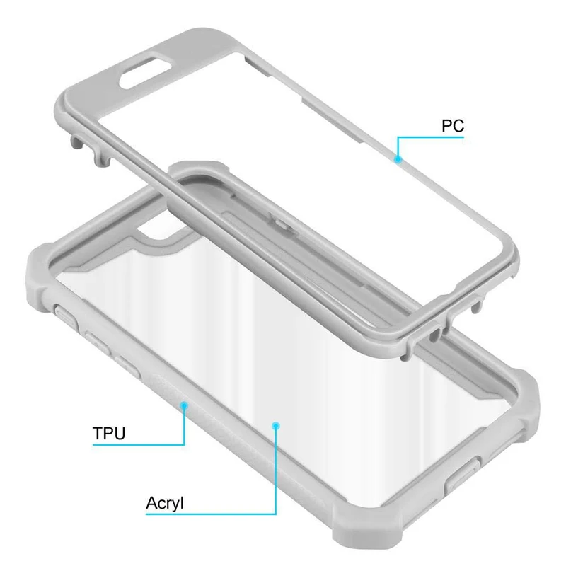 Cadorabo Hülle kompatibel mit Apple iPhone 7 / 7S / 8 / SE 2020 2-in-1 Schutzhülle mit TPU Silikon-Rand und Acryl-Glas-Rücken