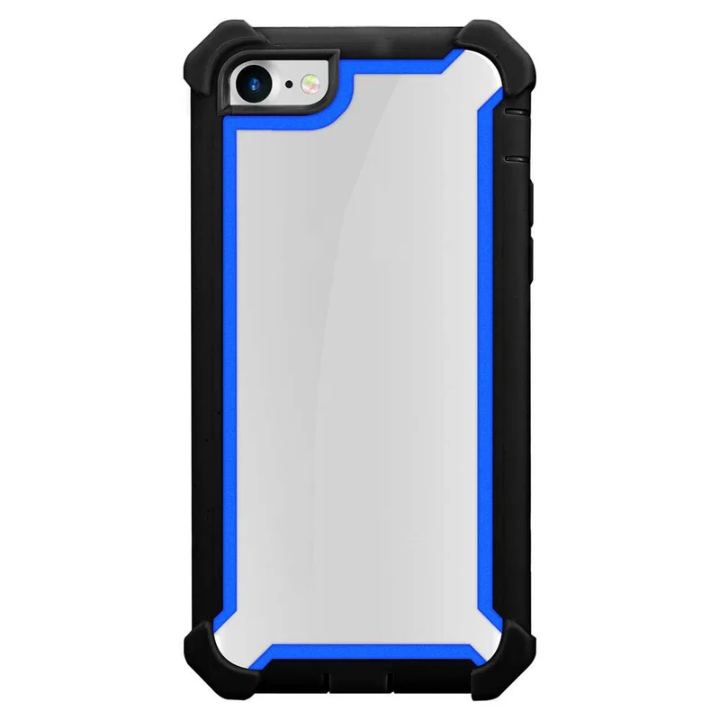 Cadorabo Hülle kompatibel mit Apple iPhone 7 / 7S / 8 / SE 2020 2-in-1 Schutzhülle mit TPU Silikon-Rand und Acryl-Glas-Rücken