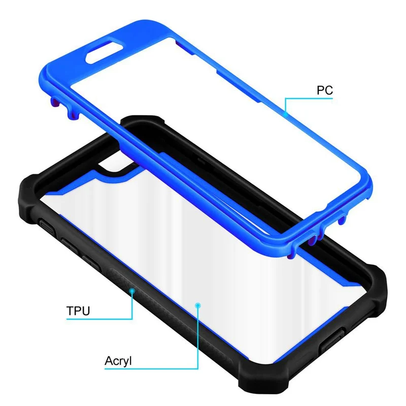 Cadorabo Hülle kompatibel mit Apple iPhone 7 / 7S / 8 / SE 2020 2-in-1 Schutzhülle mit TPU Silikon-Rand und Acryl-Glas-Rücken