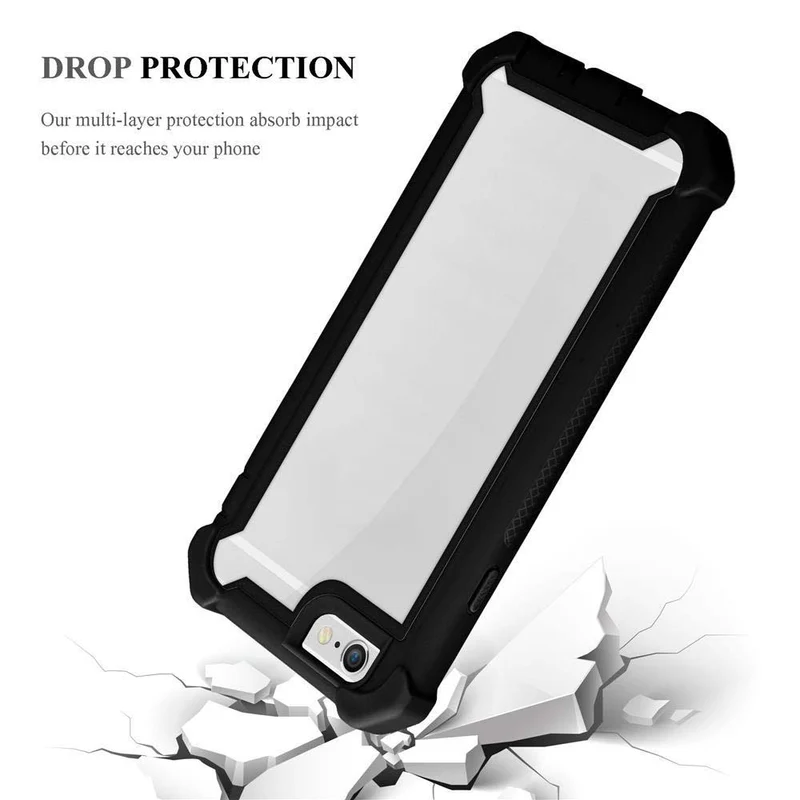 Cadorabo Hülle kompatibel mit Apple iPhone 6 PLUS / 6S PLUS 2-in-1 Schutzhülle mit TPU Silikon-Rand und Acryl-Glas-Rücken
