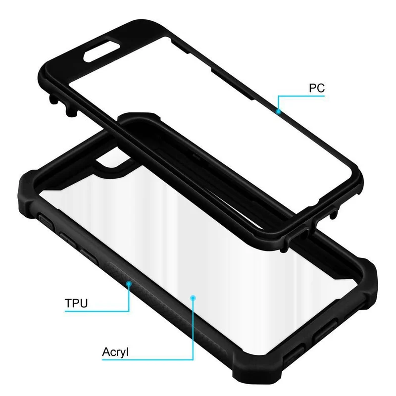 Cadorabo Hülle kompatibel mit Apple iPhone 6 PLUS / 6S PLUS 2-in-1 Schutzhülle mit TPU Silikon-Rand und Acryl-Glas-Rücken