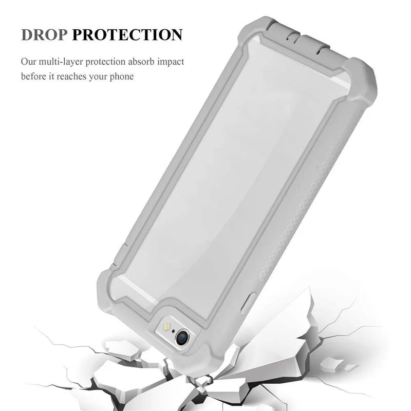 Cadorabo Hülle kompatibel mit Apple iPhone 6 PLUS / 6S PLUS 2-in-1 Schutzhülle mit TPU Silikon-Rand und Acryl-Glas-Rücken